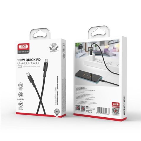 REACONDICIONADO CABLE NBQ199 TIPO C 100W | NEGRO 1.5MTR XO - XONBQ199-3