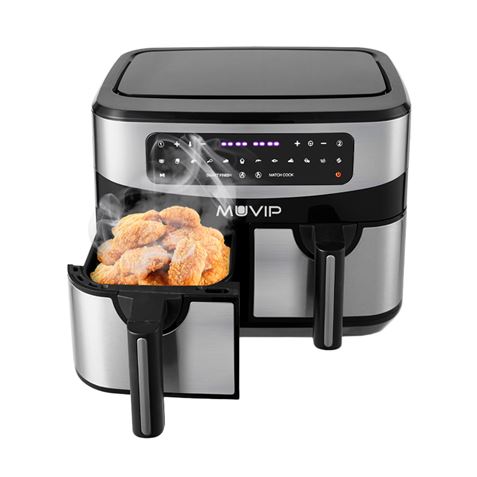 FREIDORA AIRE CALIENTE DOBLE 9 LITROS 2600W PANTALLA TACTIL MUVIP - MV0520-8