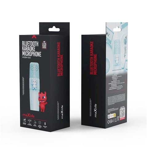 MICROFONO KARAOKE BLUETOOTH MXBM-500 AZUL MAXLIFE - OEM0200493-1