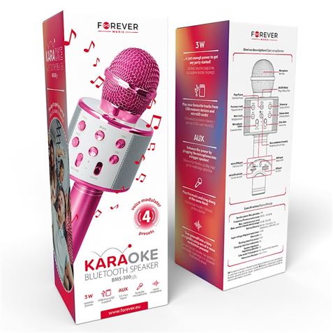 MICROFONO KARAOKE BLUETOOTH BMS-300 LITE ROSA FOREVER - GSM112216-1 MICROFONO KARAOKE BLUETOOTH BMS-300 LITE ROSA FOREVER - GSM112216-1