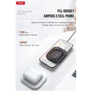 REAC BASE DE CARGA INALAMBRICA WX017 AIRPODS 2 / PRO 10W BLANCA XO - XOWX017