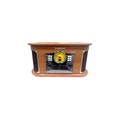 TOCADISCOS DE MADERA RETRO | CD | FM | BT | CASSETTE | PXRC52CDWD SUNSTECH - PXRC52CDWD-1