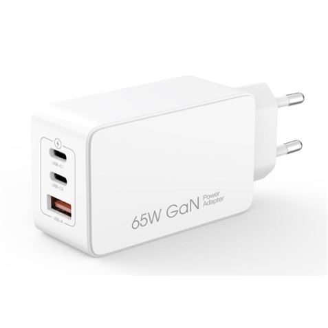 CARGADOR DE CORRIENTE CE13 65W 2 X TIPO C + 1 X USB XO BLANCO - XOCE13-1
