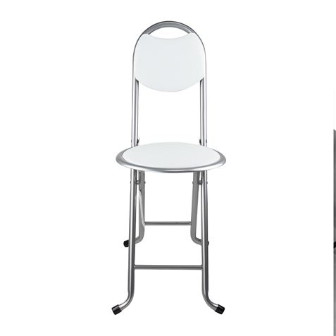 TABURETE PLEGABLE CON RESPALDO BLANCO - 76173-1