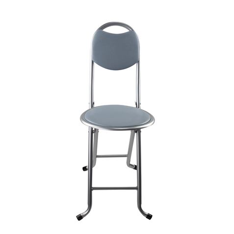 TABURETE PLEGABLE CON RESPALDO GRIS - 76172-1