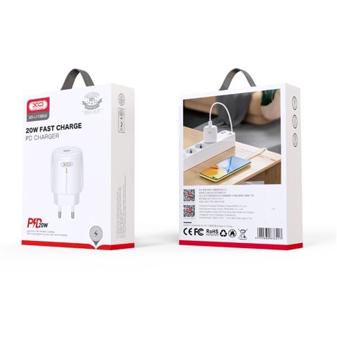 CARGADOR DE CORRIENTE L113 20W TIPO C XO BLANCO - XOL113-3