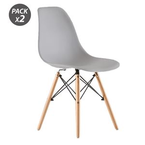REACONDICIONADO PACK 2 SILLAS DESIGN D100 GRISES MUVIP