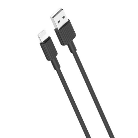 CABLE NB156 SILICONA USB - LIGHTNING | 2.4A | 1 MTR | NEGRO XO - XONB156LGBK