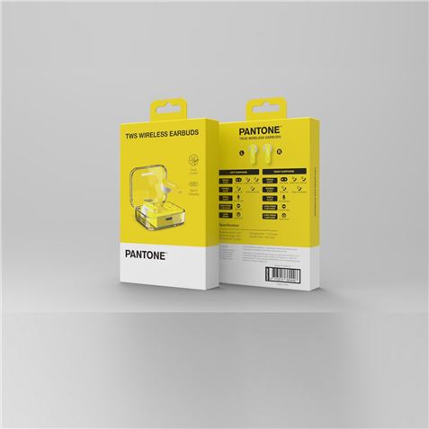 AURICULARES BLUETOOTH TWS 011 AMARILLO PANTONE TM - GSM177137-2