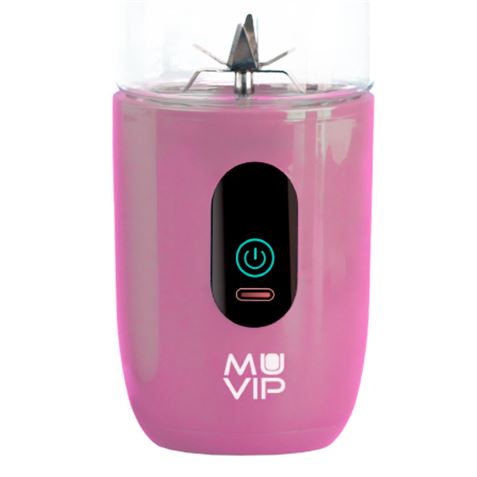 BATIDORA DE VASO PORTÁTIL RECARGABLE COLOR DESIGN 460ML ROSA MUVIP - MV0543-1