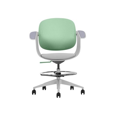 SILLA / TABURETE DE OFICINA TOP WORK VERDE CROMAD - CR1156-1 SILLA / TABURETE DE OFICINA TOP WORK VERDE CROMAD - CR1156-1