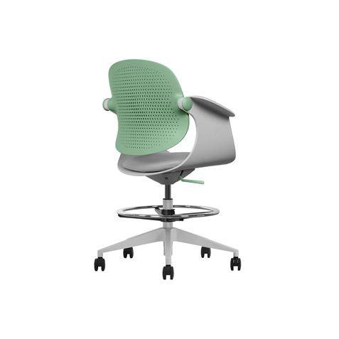 SILLA / TABURETE DE OFICINA TOP WORK VERDE CROMAD - CR1156-2 SILLA / TABURETE DE OFICINA TOP WORK VERDE CROMAD - CR1156-2