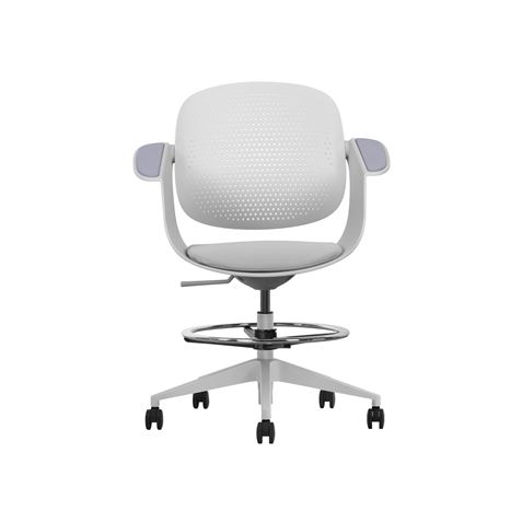 SILLA / TABURETE DE OFICINA TOP WORK GRIS CLARO CROMAD - CR1154-1