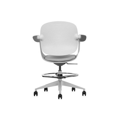 SILLA / TABURETE DE OFICINA TOP WORK GRIS CLARO CROMAD - CR1154-2