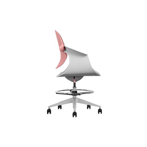 SILLA / TABURETE DE OFICINA TOP WORK ROJO CROMAD - CR1155-3