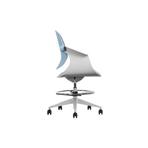 SILLA / TABURETE DE OFICINA TOP WORK AZUL CROMAD - CR1153-3