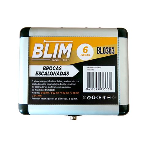 JUEGO 6 PCS BROCAS ESCALONADAS BLIM - BL0363-1