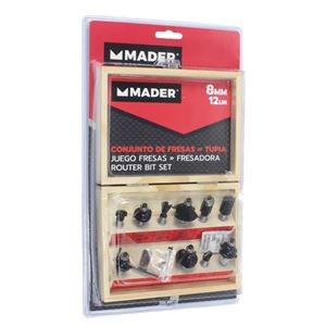 REACONDICIONADO JUEGO 12 PCS FRESAS 8MM PARA MADERA MADER - 63440-3