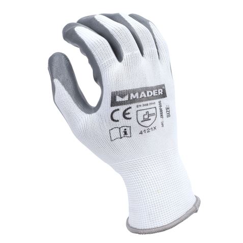 GUANTES DE PROTECCION POLIESTER + NITRILO XL MADER - 96312-1