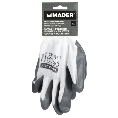 GUANTES DE PROTECCION POLIESTER + NITRILO XL MADER - 96312-2