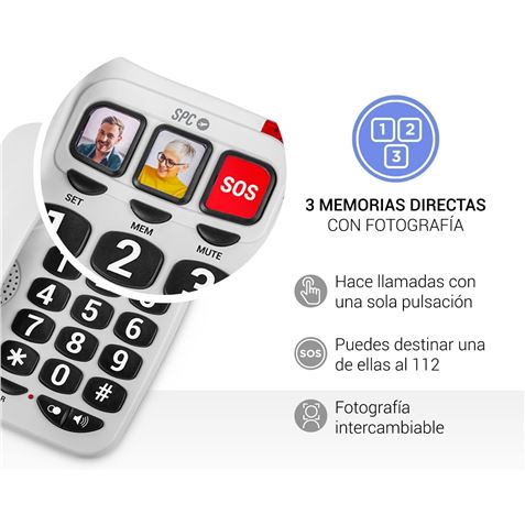 TELEFONO FIJO TECLAS XXL 3295B BLANCO SPC - 3295B-2