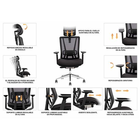 REACONDICIONADA SILLA OFICINA GAMA SENIOR SE1200 CROMAD - CR1133-6 REACONDICIONADA SILLA OFICINA GAMA SENIOR SE1200 CROMAD - CR1133-6