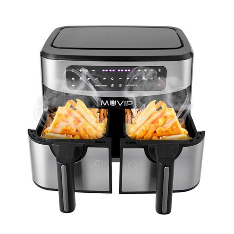 REACONDICIONADA FREIDORA AIRE CALIENTE DOBLE 9 LITROS 2600W TACTIL MUVIP - MV0520-7