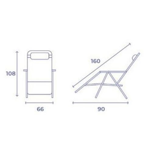 TUMBONA PLEGABLE AZUL DE ACERO CON COJIN CERVICAL - 10345-2
