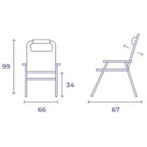 SILLA PLEGABLE 5 POSICIONES 67X66X99 RAYAS - 10246-2