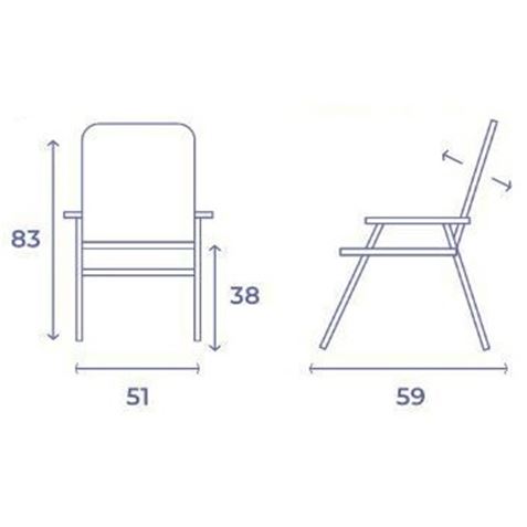 SILLA PLEGABLE PLAYA COLORES SURTIDOS 59X51X83 - 10355-2