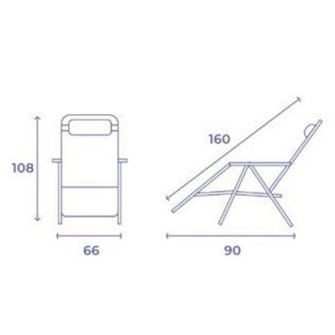TUMBONA PLEGABLE NEGRO DE ACERO CON COJIN CERVICAL - 10006M-2