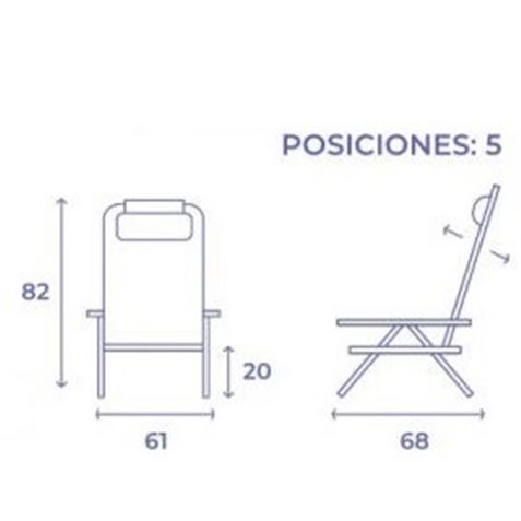 SILLA PLAYA MULTIPOSICION 6X61X82 CM - 10243-2