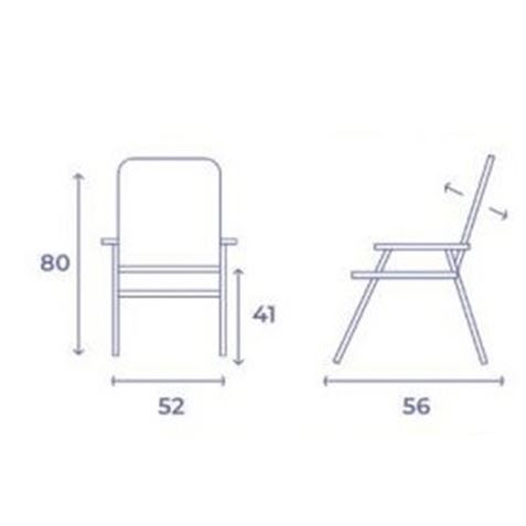 SILLA PLEGABLE ALUMINIO AZUL 56X52X80 - 10245-2