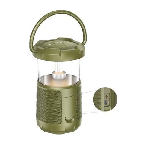 ALTAVOZ BLUETOOTH 15W CON LAMPARA CAMPING XOF49 VERDE XO - XOF39GR-1