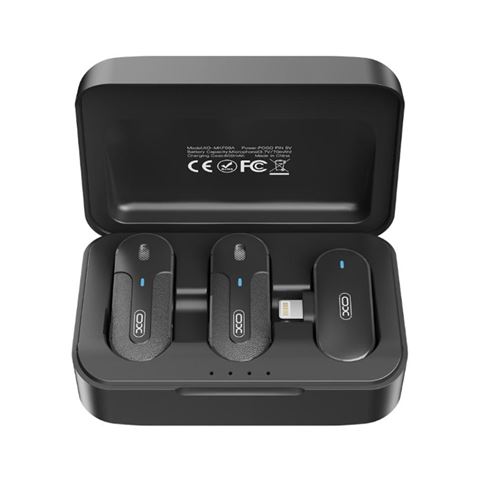 MICROFONO INALAMBRICO DE SOLAPA CON CAJA DE CARGA Y LIGHTNING XO - XOMKF09B-2
