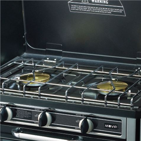 REACONDICIONADA COCINA 2 FUEGOS CON TAPA + HORNO DE GAS MUVIP - MV0454-2