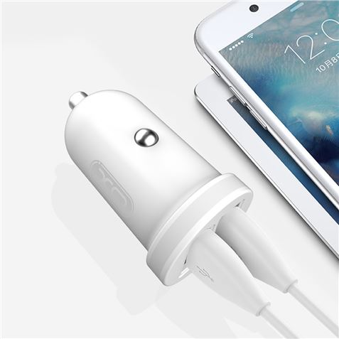 PACK CARGADOR MECHERO TZ08 2.1A + CABLE TIPO MICRO USB BLANCO XO - XTOZ08TCWH-1