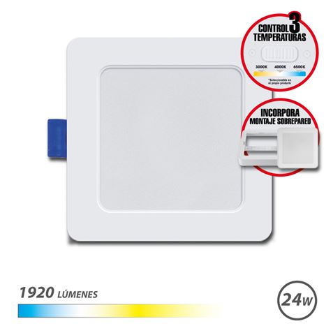 DOWNLIGHT CUADRADO 24W | 1920LM | SELECTOR 3 TEMPERATURAS+SOBREPARED ELBAT - EB0532