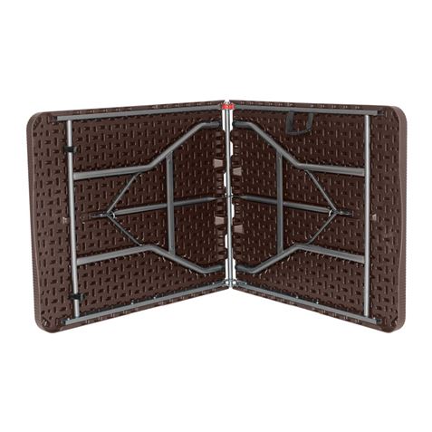 MESA DE RESINA PLEGABLE EFECTO RATÁN 180X74X74CM 3.5CM SUNGARDEN - SG0103-1