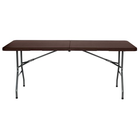MESA DE RESINA PLEGABLE EFECTO RATÁN 180X74X74CM 3.5CM SUNGARDEN - SG0103-3