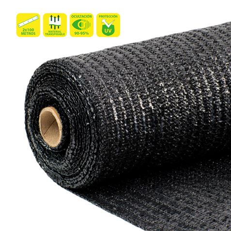 MALLA DE SOMBREO NEGRA 2X100 METROS SUNGARDEN - SG0074