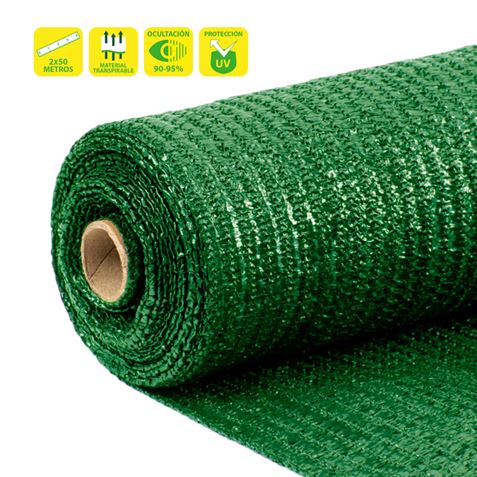 MALLA DE SOMBREO VERDE 2X50 METROS SUNGARDEN - SG0085