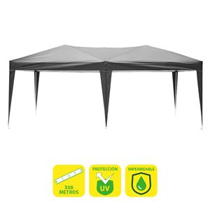 CARPA PLEGABLE ACERO 3X6 METROS GRIS SUNGARDEN - SG0022