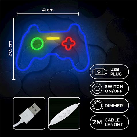 LAMPARA DECORATIVA NEON LED GAMEPAD FLUOR FOREVER - RTV100446-1