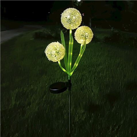 ESTACA SOLAR DECORATIVA FLORES REDONDAS JARDIN 75CM - RTV100519-1