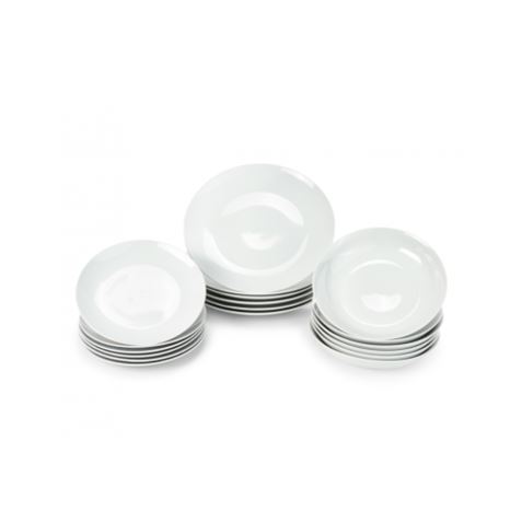 VAJILLA DE PORCELANA OVAL 18 PIEZAS BLANCO HAIZEA - HOMEMB004-1