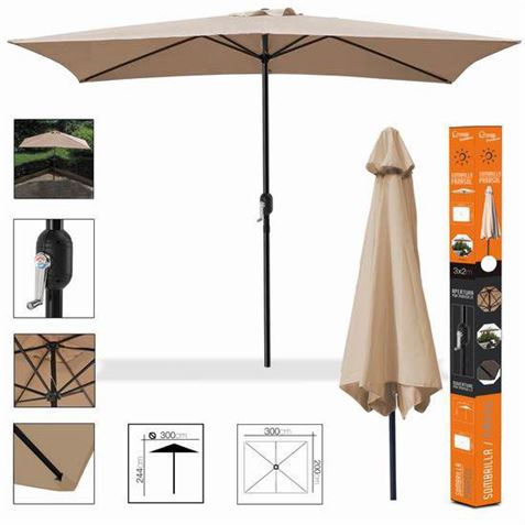 SOMBRILLA JARDIN 3X2 METROS BEIGE - 24435