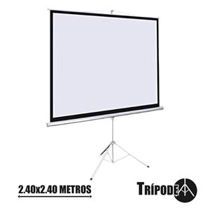 REACONDICIONADA PANTALLA PROYECCION TRIPODE 2.40 X 2.40MTR CROMAD