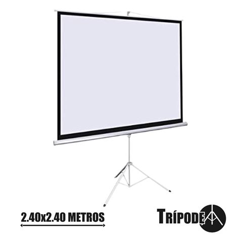 REACONDICIONADA PANTALLA PROYECCION TRIPODE 2.40 X 2.40MTR CROMAD - CR0754