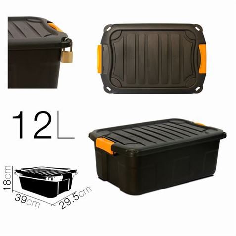 CAJA DE ALMACENAJE 39X29.5X18CM NEGRA PARABOX - 13634